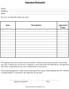 Appraisal Order Form Template