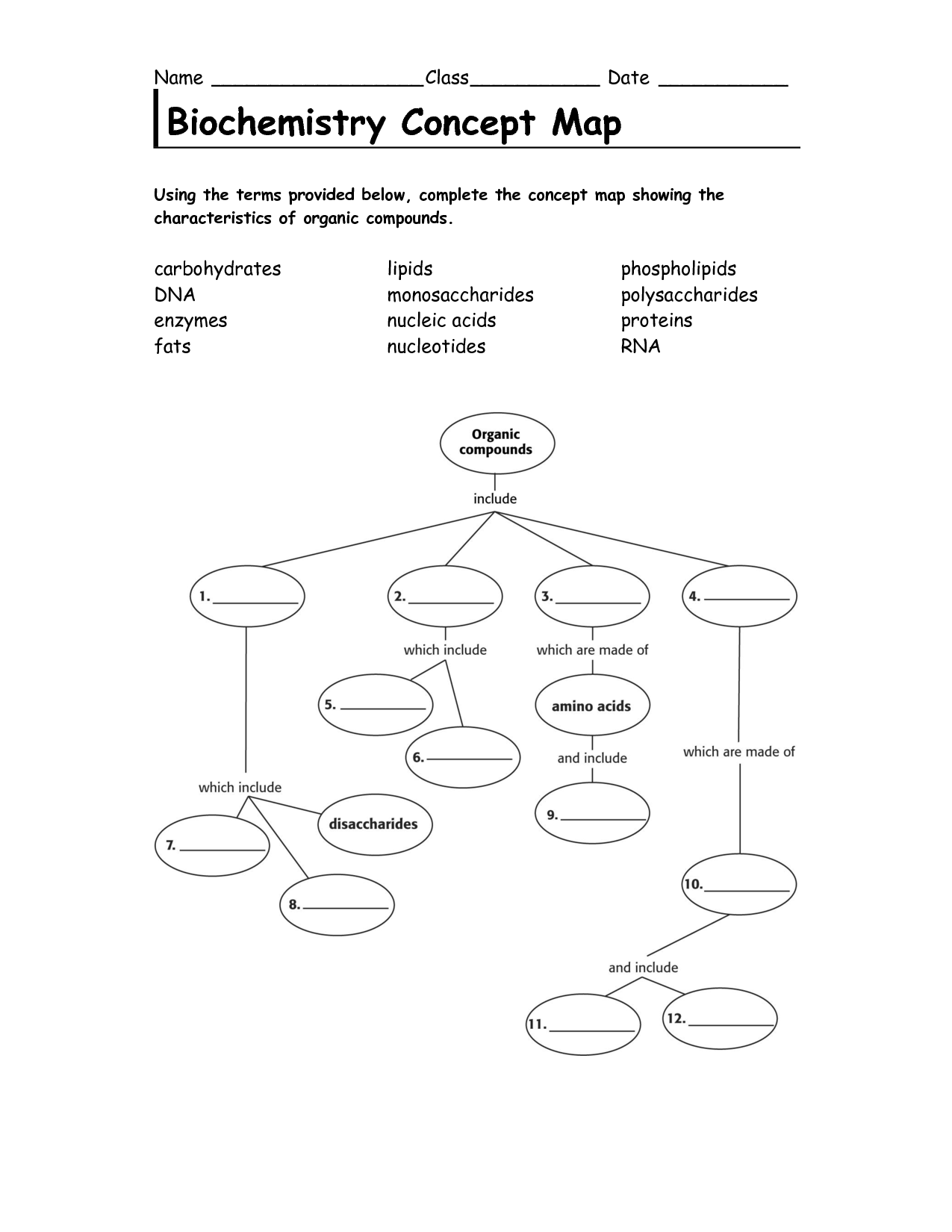 11 Best Images of Carbon Carbohydrate Structure Worksheet - Organic