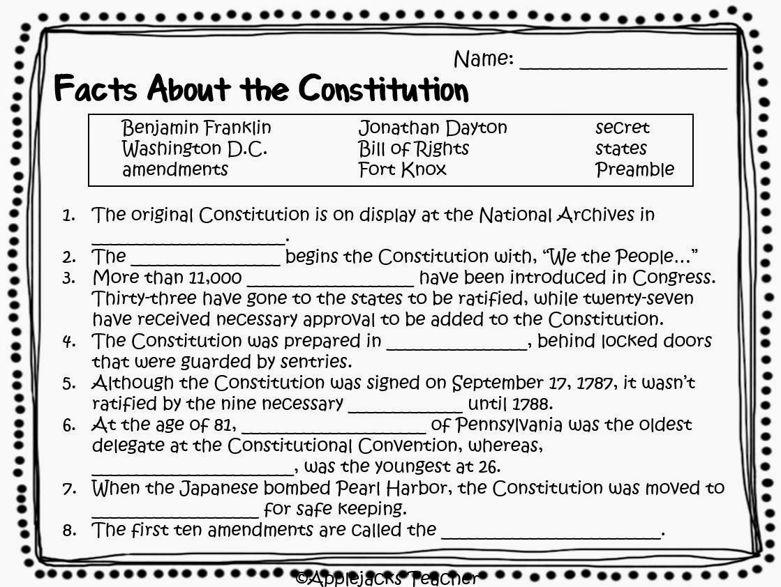 13 Images of Constitution Word Search Worksheet