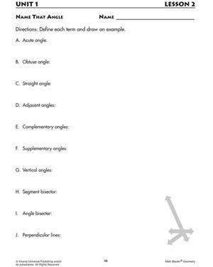 Geometry Angles Worksheet 7th Grade Math