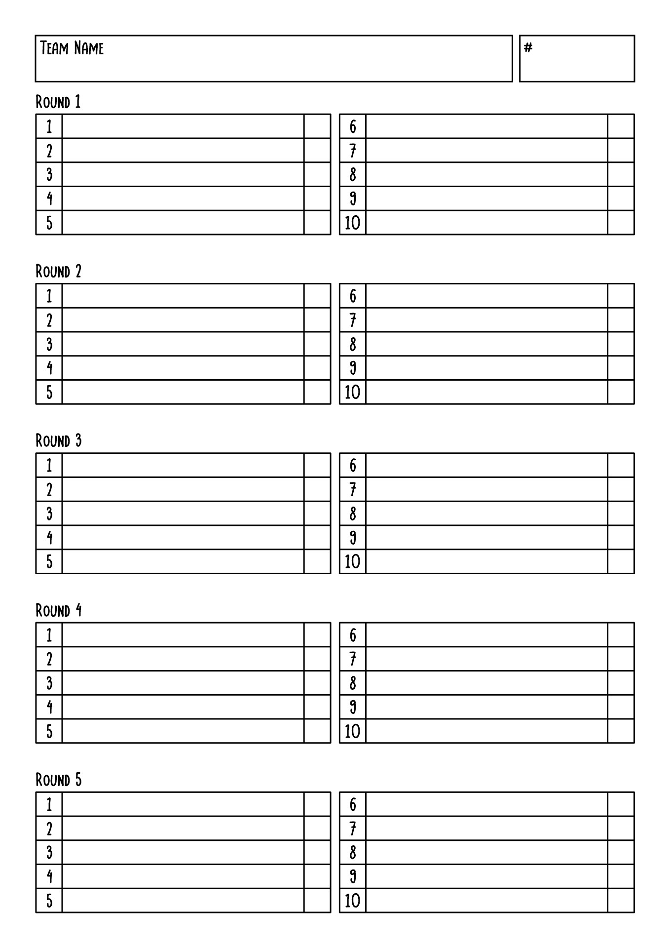 Trivia Night Answer Sheet Template Images And Photos Finder trivia-night-answer-sheet-template-images-and-photos-finder