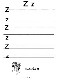 Letter Z Writing Worksheets