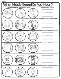 Middle and Ending Sounds Worksheets