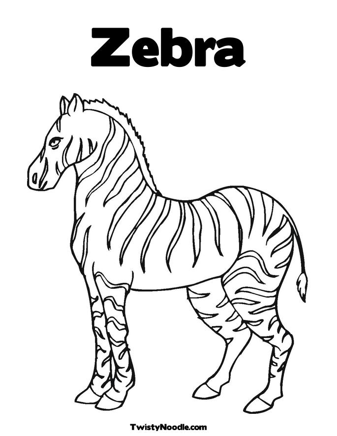 zebra with no stripes coloring pages - photo #5