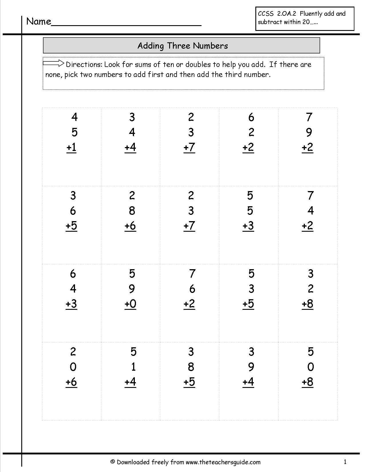 Blank Addition Sentence Worksheet