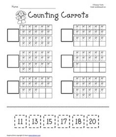 Counting Tens Frame Worksheet