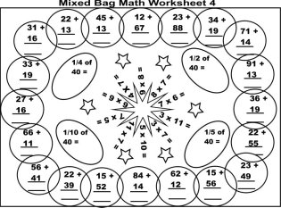 Double-Digit Math Addition Coloring Worksheets