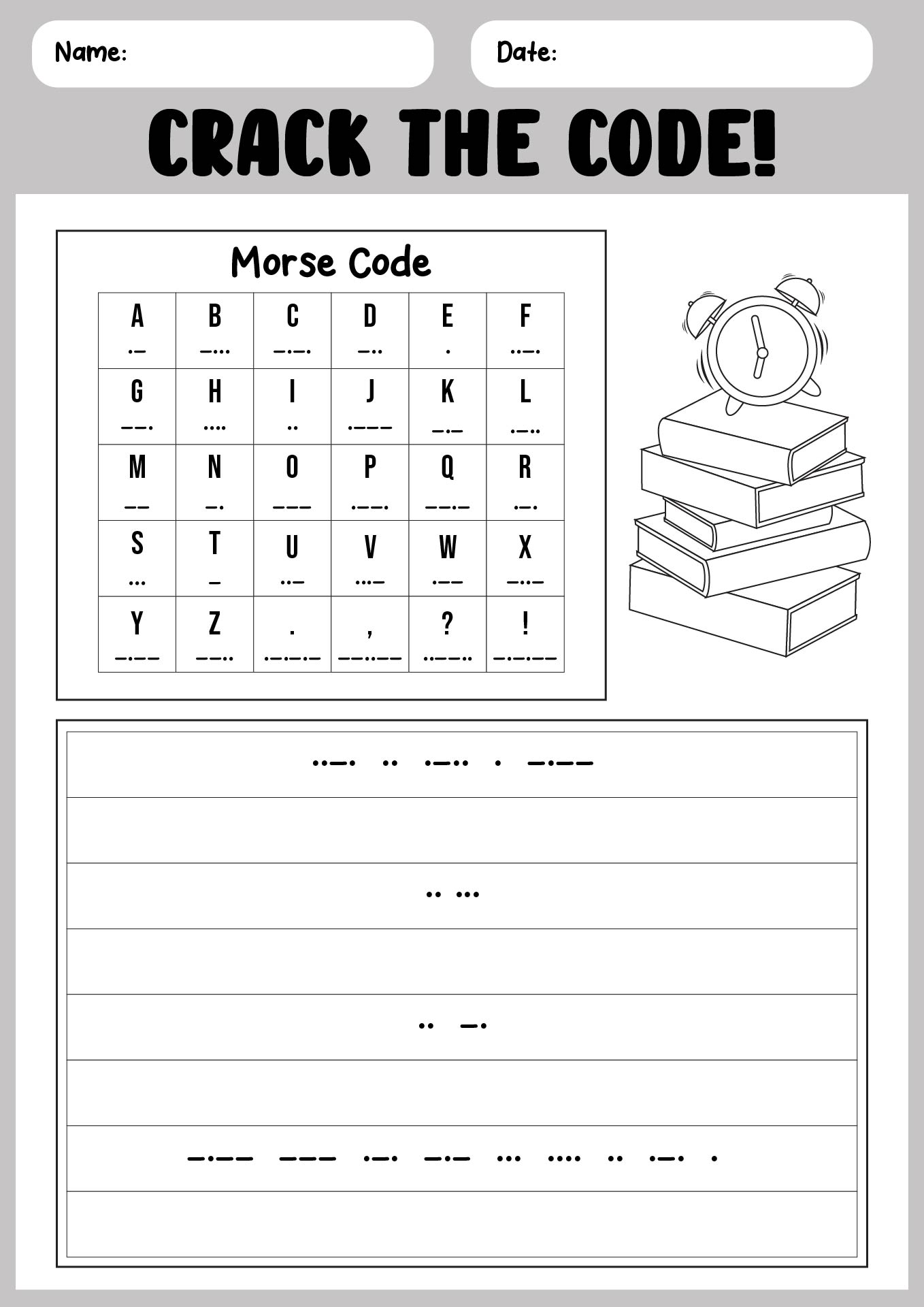 Free Printable Morse Code Worksheets Free Printable Morse Code Worksheets