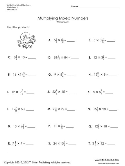 9 Best Images of Fractions Times Whole Numbers Worksheets - Multiplying