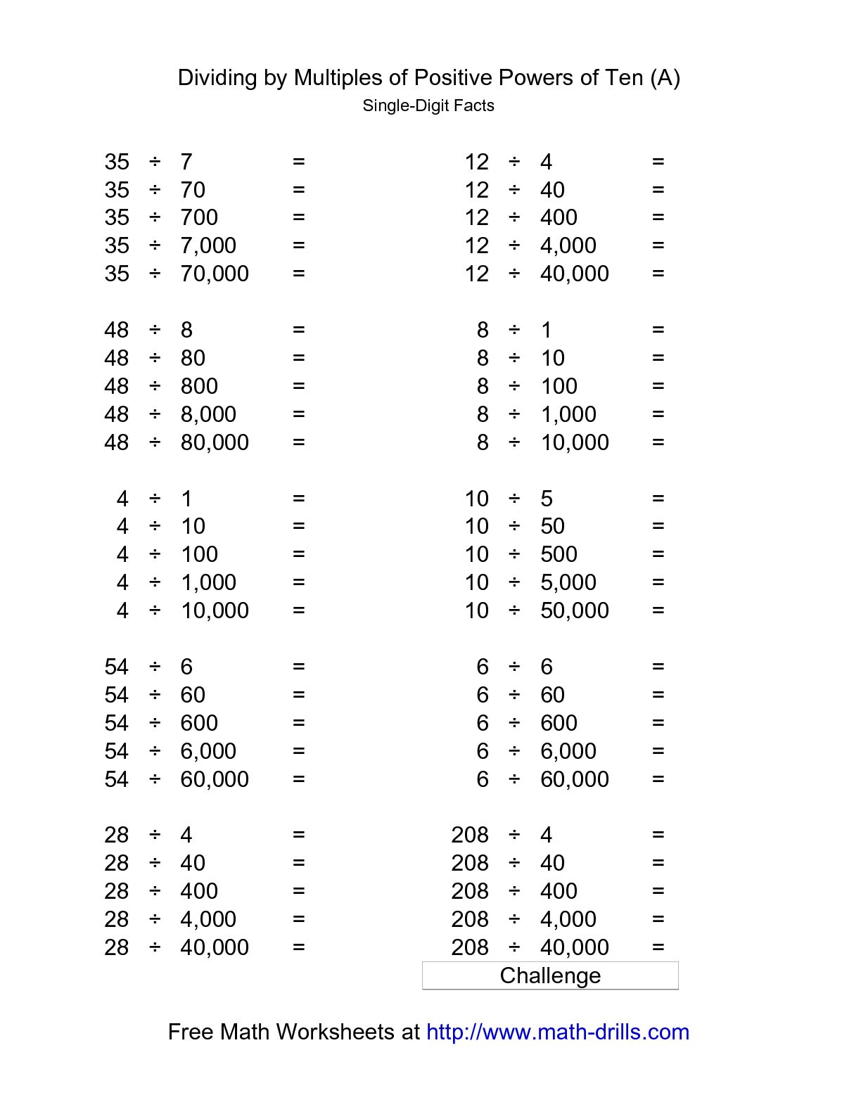Powers Of 10 Worksheet Corbettmaths