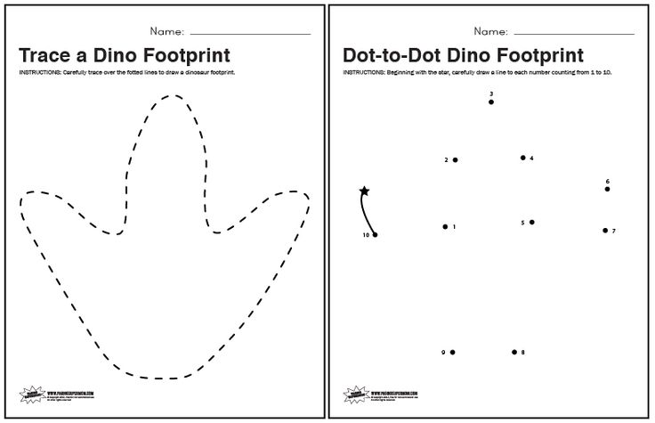 Printable Dinosaur Footprint Worksheet