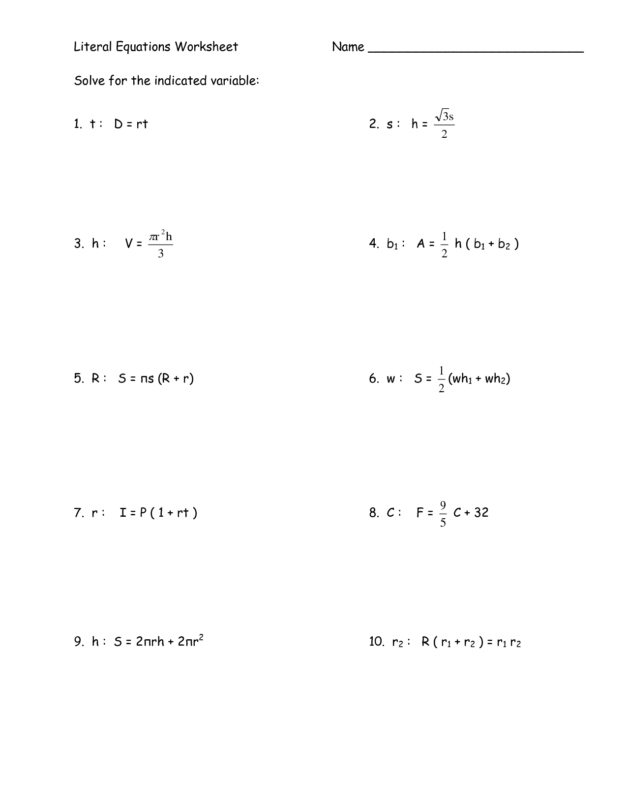 14 Best Images of Algebra 1 Step Equations Worksheets ...