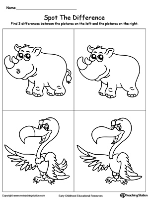 9 Best Images of What's Different Worksheets - Spot the Difference