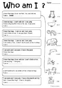 Animal Description Worksheet