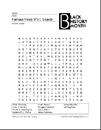 Black History Month Word Search Printables