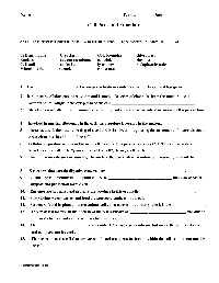 Cell Parts and Functions Worksheet