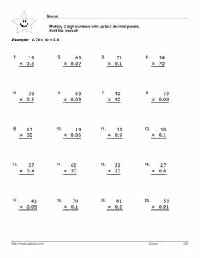 Decimal Multiplication and Division Worksheet