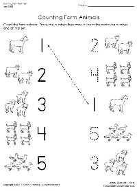 Farm Animals Counting Worksheet