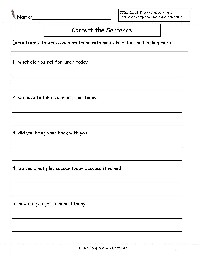 Statement Sentences Worksheets