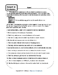 Subject and Predicate Worksheets 3rd Grade
