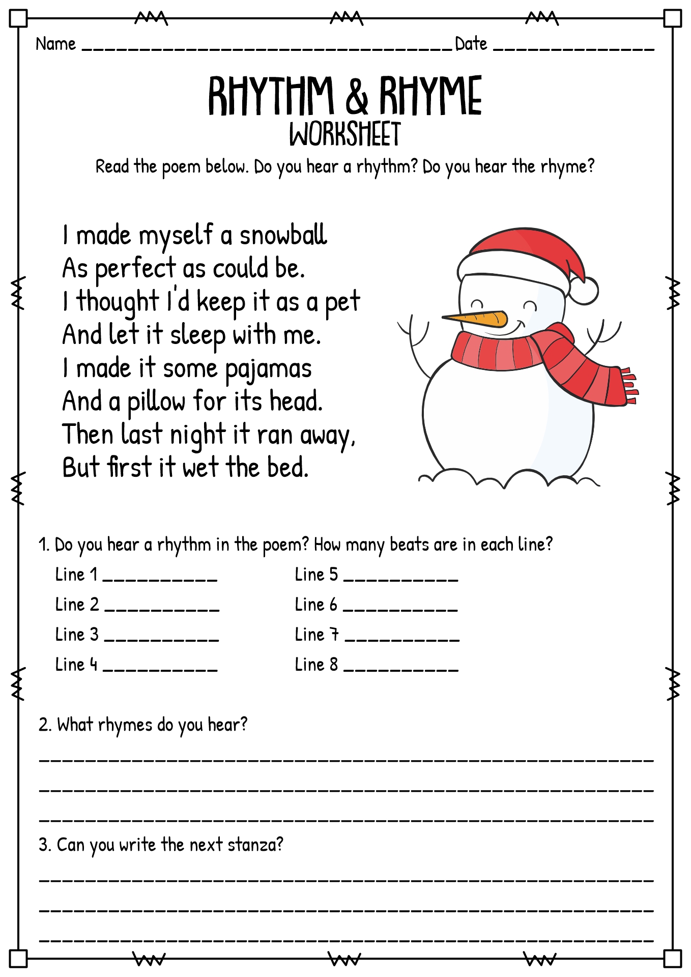 19 Best Images of Poetry Terms 5th Grade Worksheets - High School