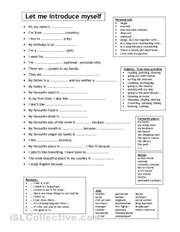 All About Me Adults Worksheets