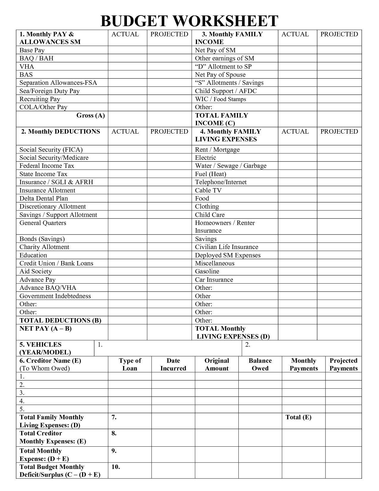 17 Best Images of Living Expenses Budget Worksheet - College Student