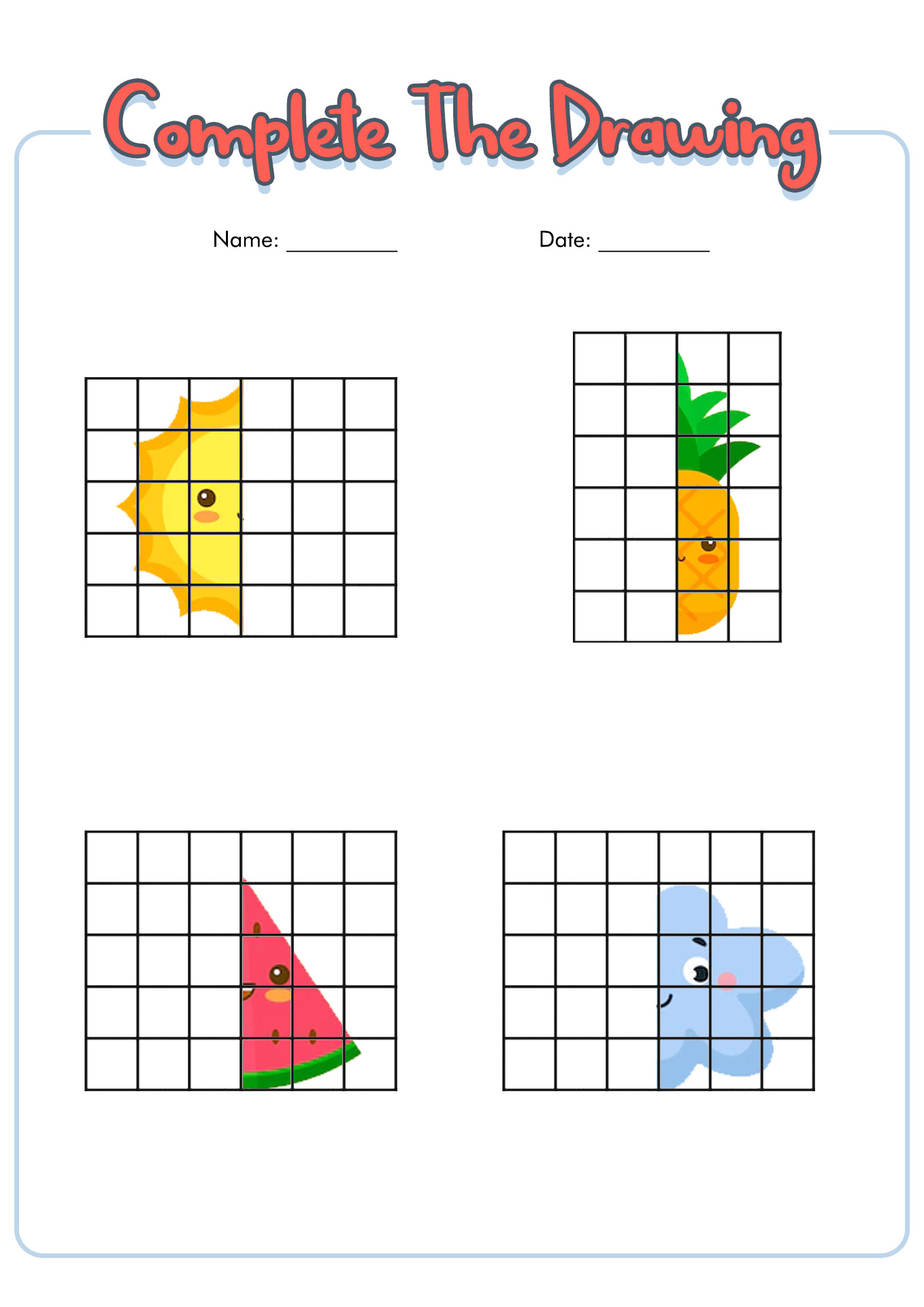 7 Best Images of Worksheets Complete The Drawing - Owl Mirror Drawing