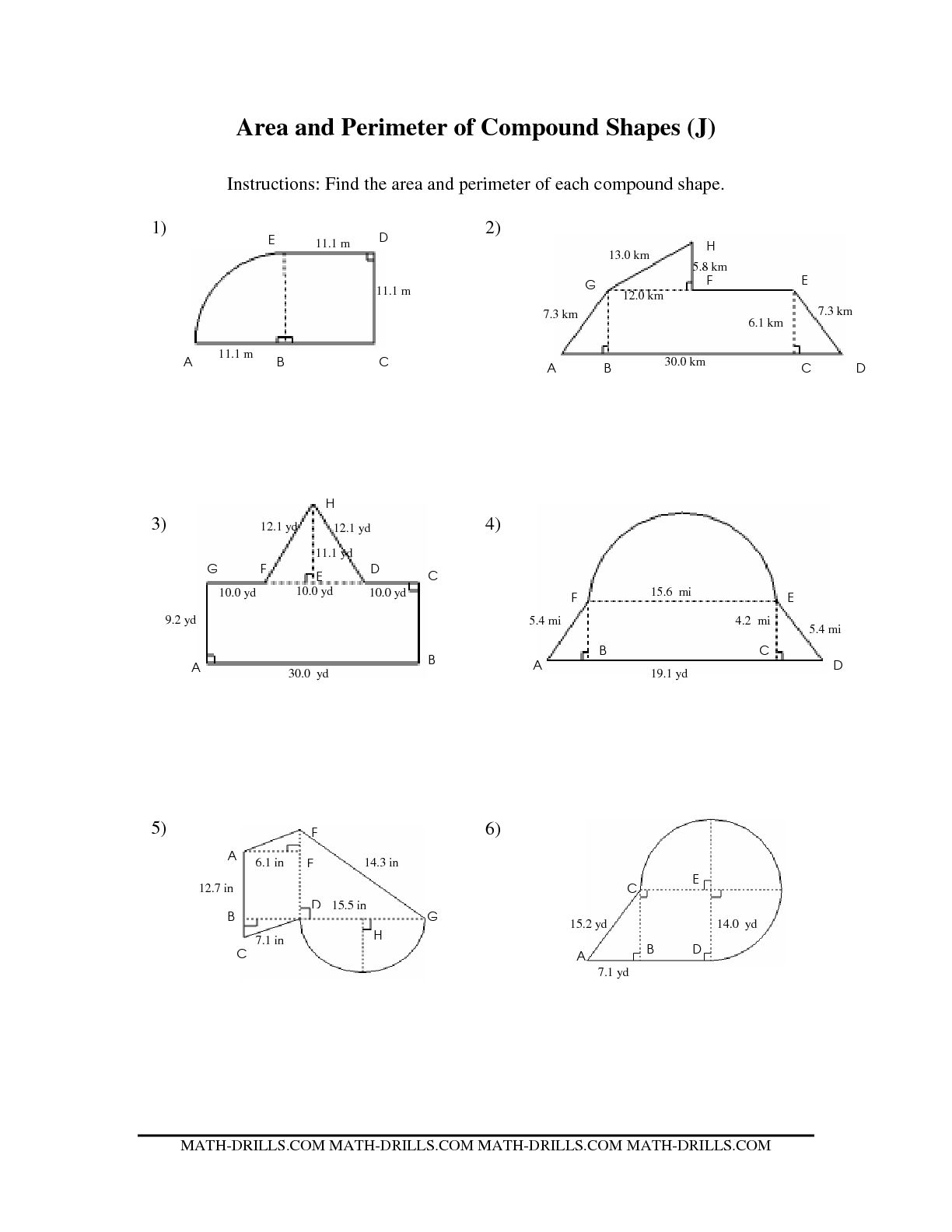 Area Of Composite Figures Worksheet