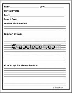 Current Events Template Middle School