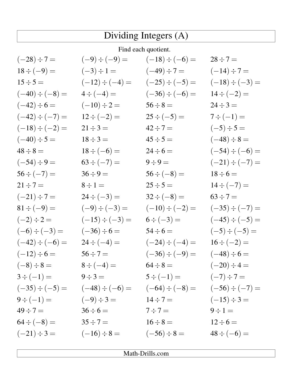 multiplication-and-division-integer-worksheet
