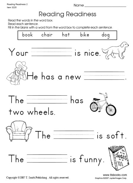 Kindergarten Grade Reading Worksheets