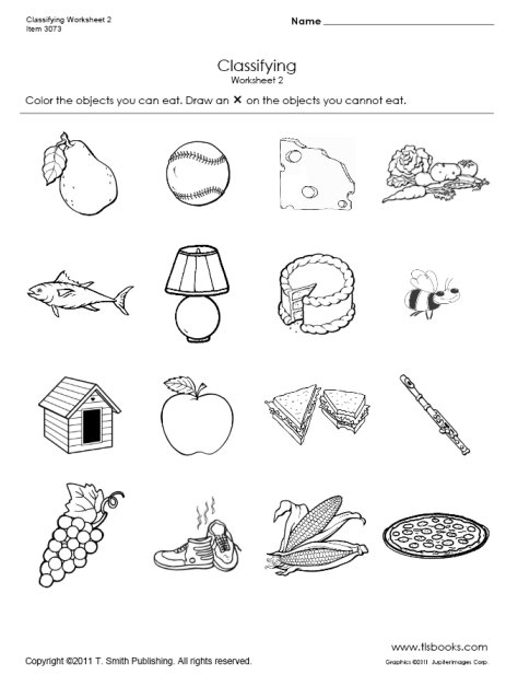 Kindergarten Worksheets Food