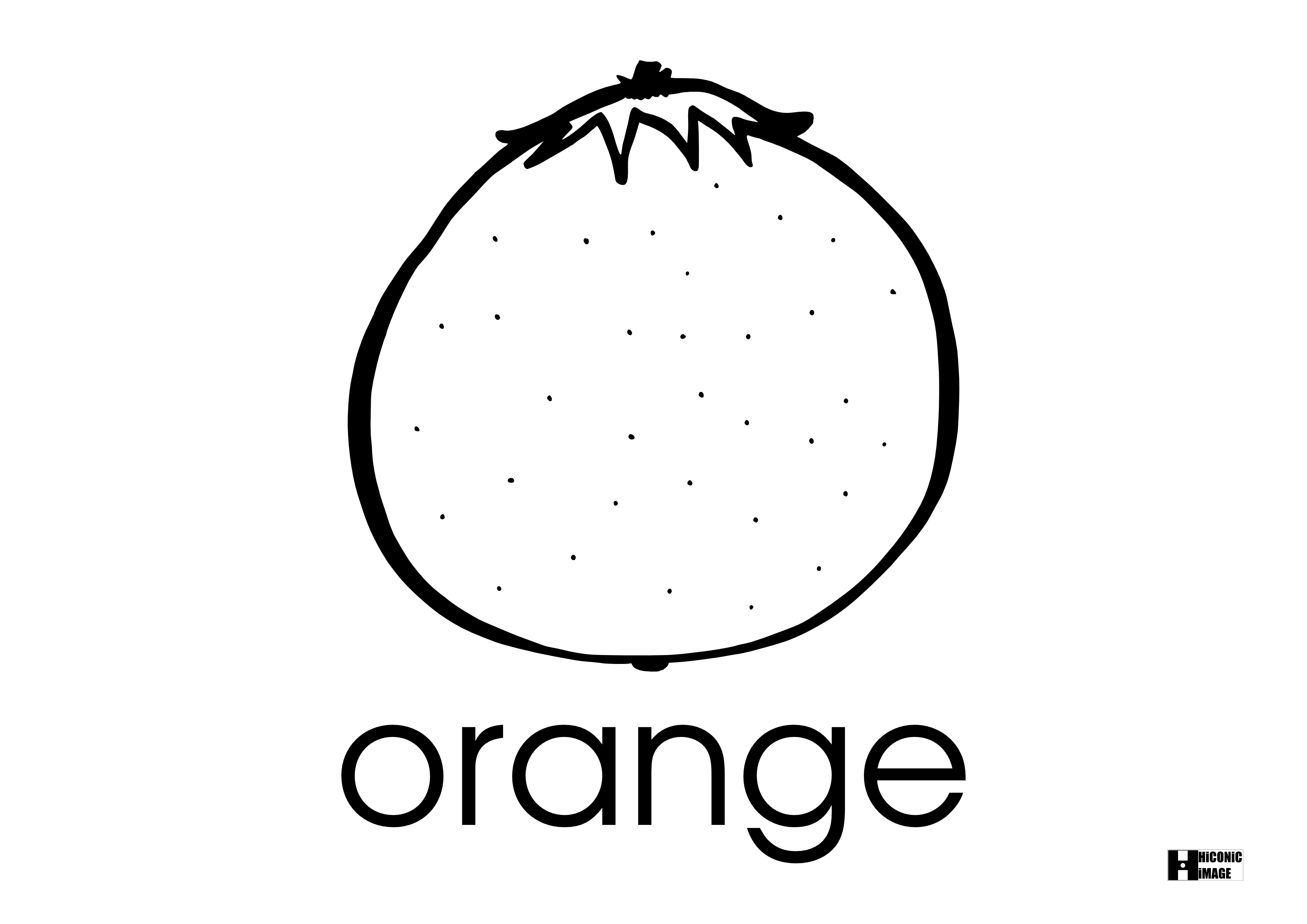 orange fruit drawing