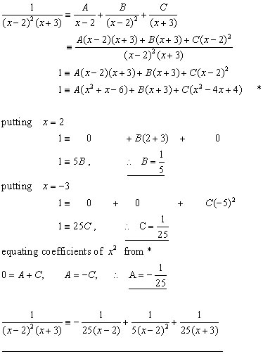 Partial Fraction Examples