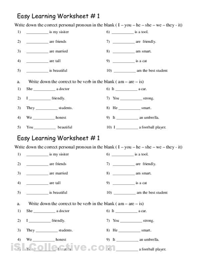Personal Pronoun Worksheets Middle School