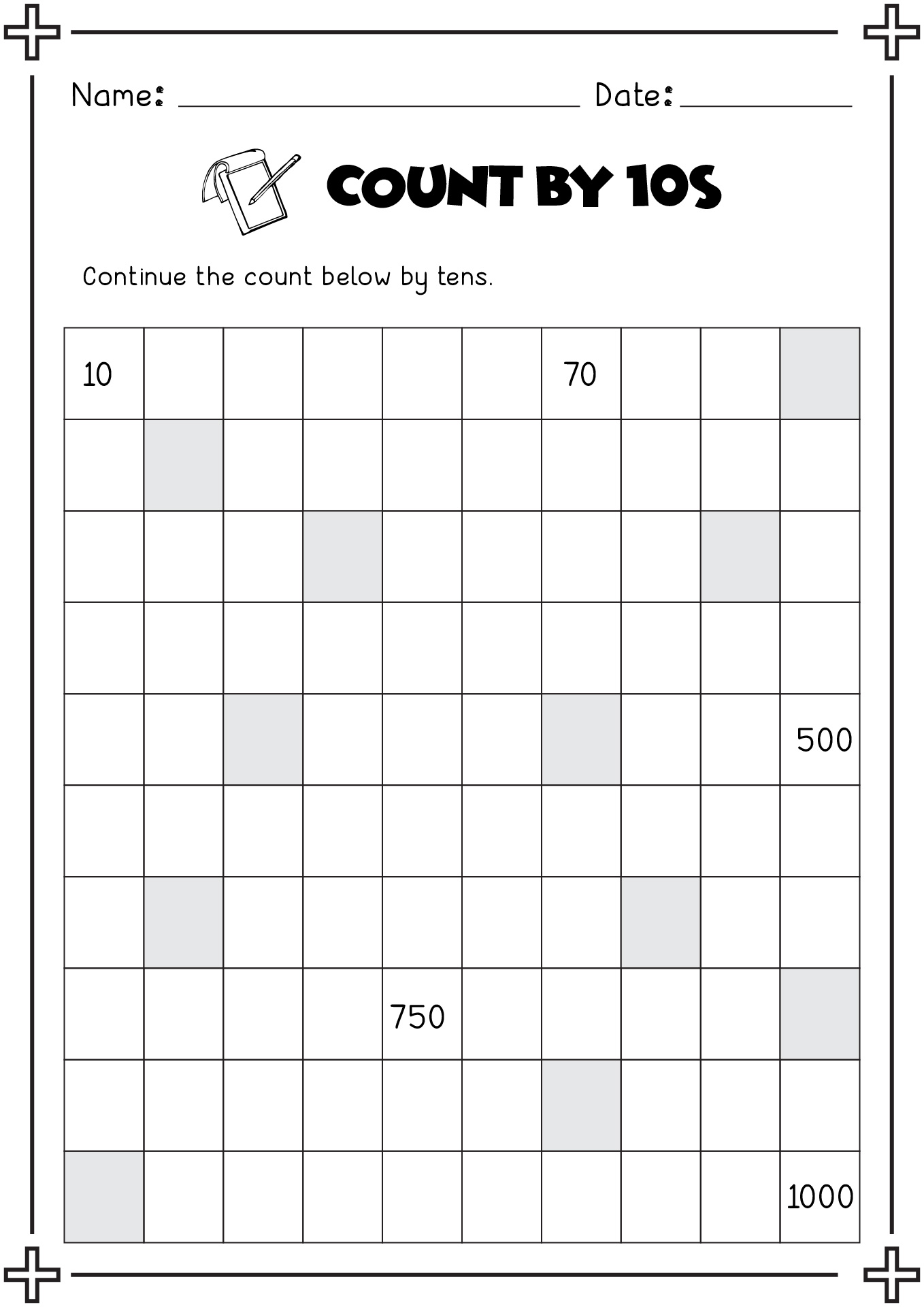 12 Best Images of Counting Numbers To 1000 Worksheets - Skip Counting