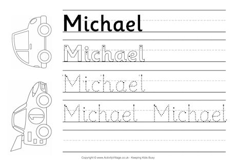 The Name Michael in Cursive Writing
