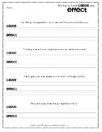 Free Cause and Effect Worksheets