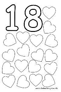 Number 18 Coloring Page