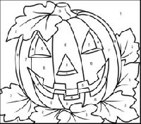 Printable Halloween Color by Number Coloring Pages