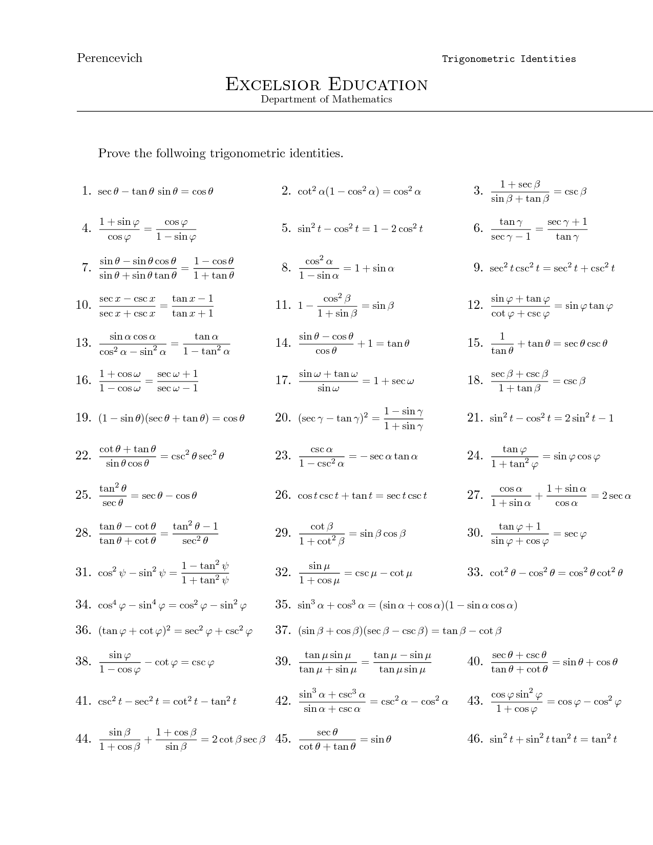 18 Best Images of Trigonometry Worksheets And Answers PDF - Right