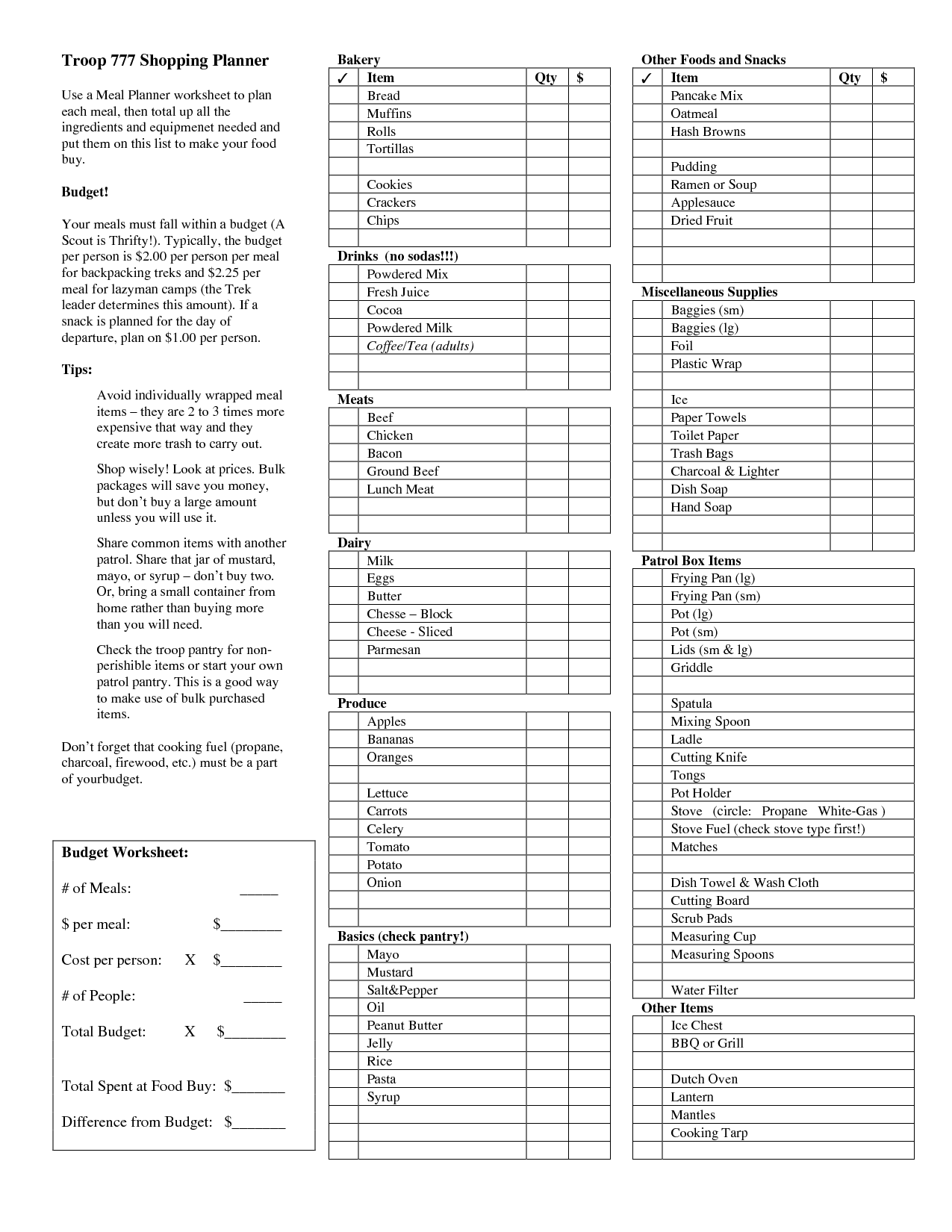 13 Best Images of Meal-Planning Worksheet With Snacks - Meal-Planning