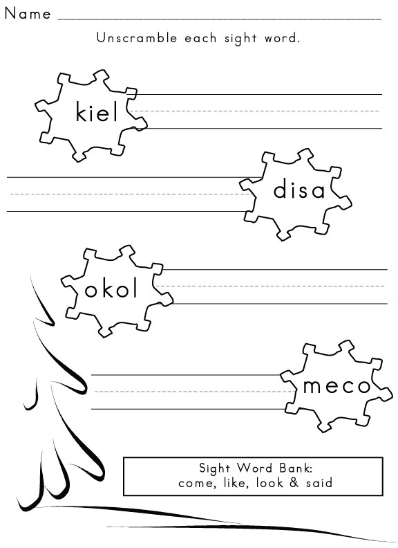 12 Best Images of Learning Sight Words Worksheets - Winter ...