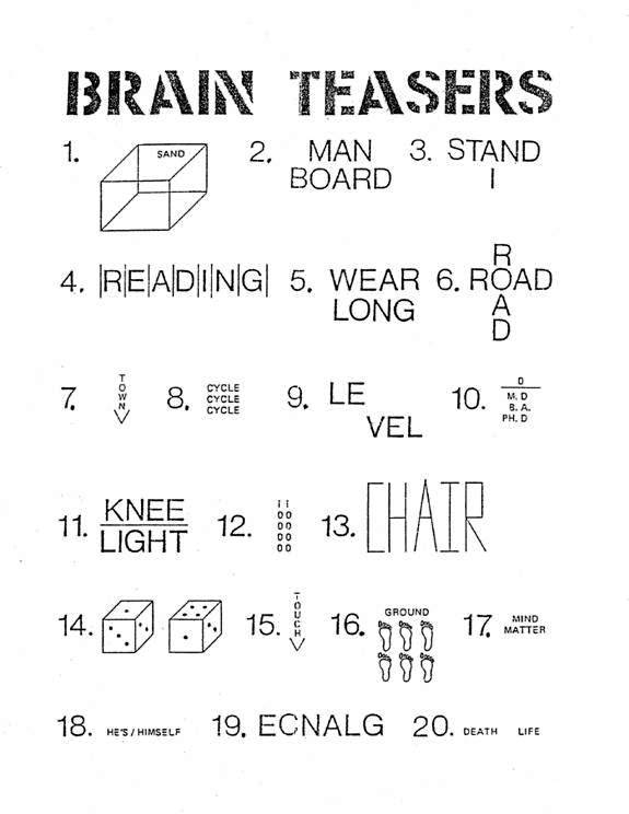 Brain Teasers Worksheets With Answers