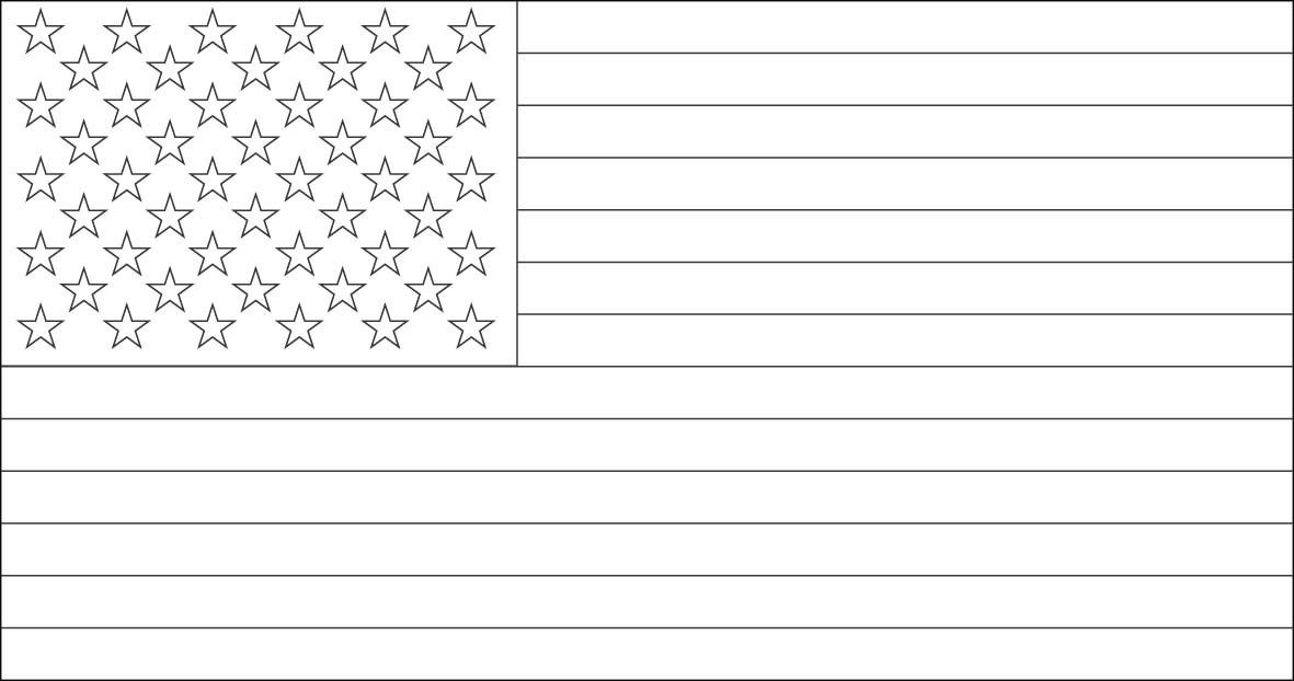 Blank American Flag Coloring Page