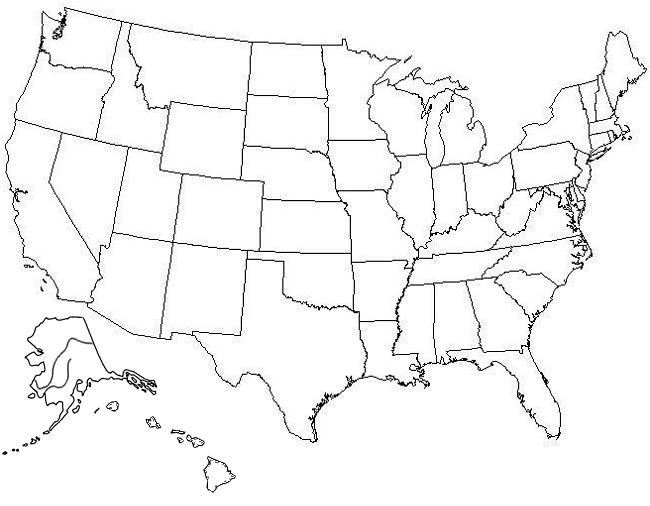 Blank Printable United States Map Quiz