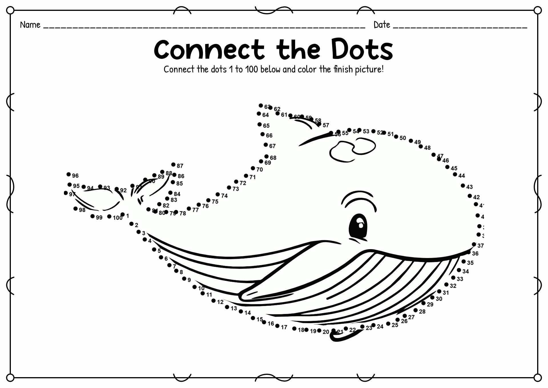 9 Images of Printable Dot To Dot Worksheets 1-100