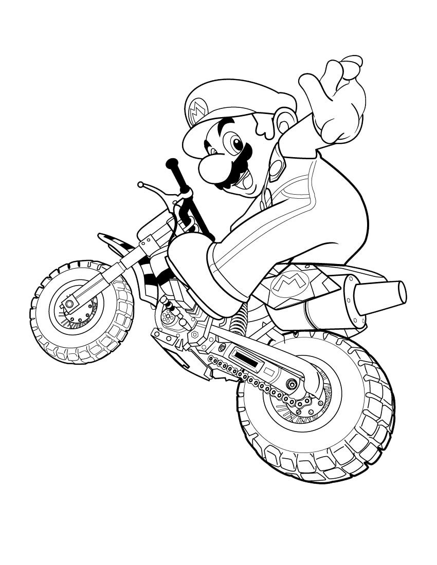 Mario Kart Wii Coloring Pages
