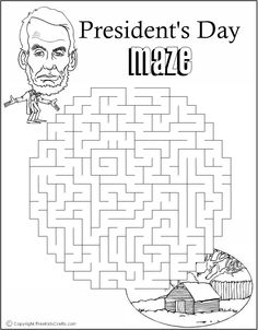 Presidents Day Maze for Kids